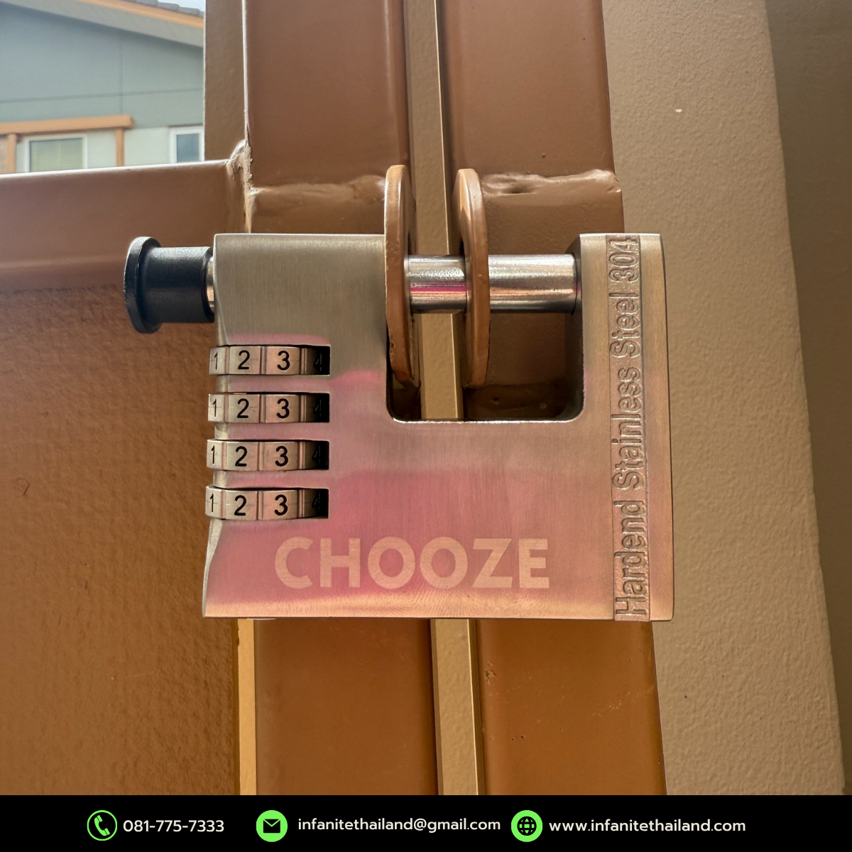 PL-C4 แม่กุญแจสแตนเลส304 4หลัก