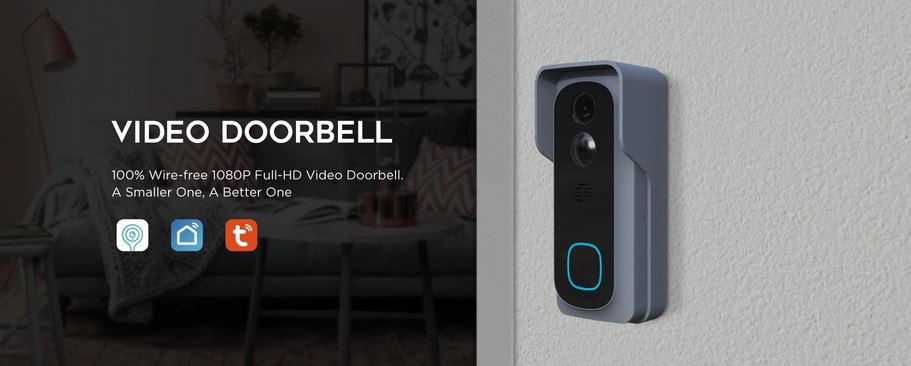 WIFI VIDEO DOOR BELL 1080P (กริ่งตาแมวดิจิตอลไร้สาย+ลำโพงในบ้าน ดูวีดีโอผ่านจอมือถือ)